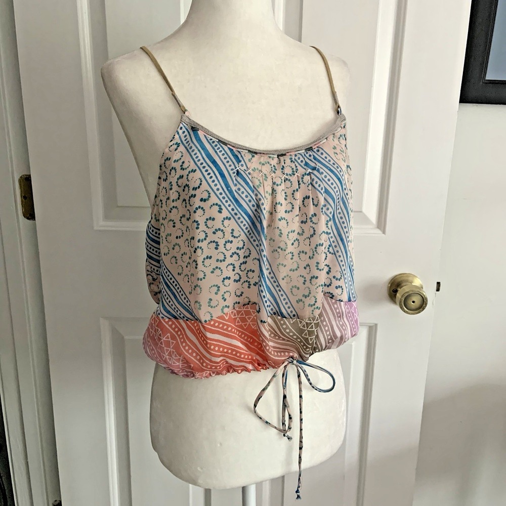 American Eagle Adjustable Thin Leather Strap Camisole Festival Tank top M/L